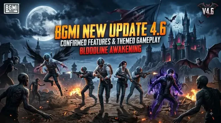 BGMI 4.6 new update banner featuring Bloodline Awakening vampire theme mode