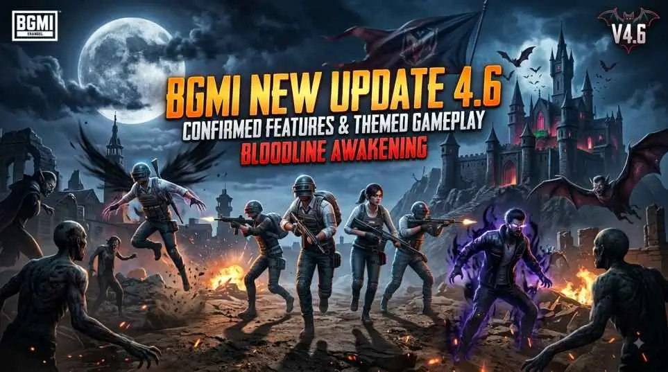 BGMI 4.6 new update banner featuring Bloodline Awakening vampire theme mode
